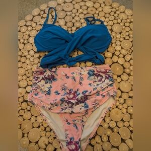 Cupshe Pink and Blue Floral Fabric